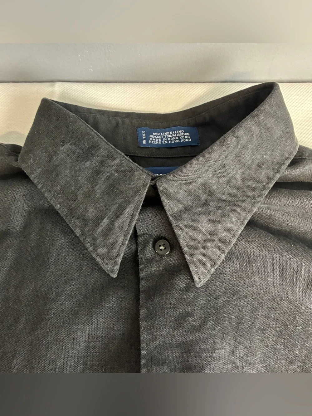 Stafford Relaxed Fit Mens Sz 16 Short Sleeve Shirt Black Button Up Casual Y2k
